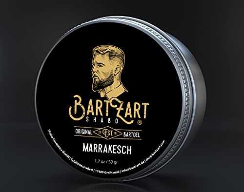 BartZart Shabo cera para barba con madera de cedro I 50g bálsamo para barba para hombres I Bálsamo para barba con aceite de argán para un crecimiento saludable I directamente del peluquero