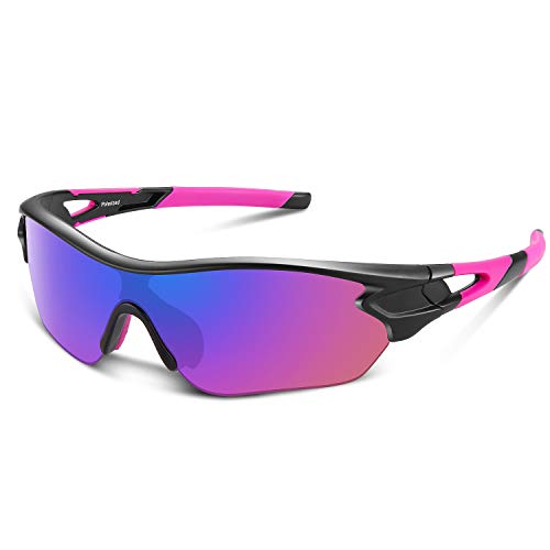 Bea Cool Gafas de sol polarizadas deportivas para hombres, mujeres, jóvenes, béisbol, ciclismo, correr, conducir, pescar, golf, motocicleta, tac, gafas (Rosa)