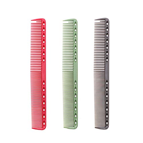 Beaupretty 3 Piezas Peine de Salón Profesional Peluquería Peines de Resina Resistentes Al Calor Peines de Barbero para Estilista de Salón (Gris Rosado Y Verde)