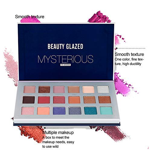 Beauty Glazed 18 colores Shimmer Matte Pigment Glitters Makeup Shine Diamond Paleta de sombras de ojos Smoky Nude Makeup Gloss Larga duración Impermeable Sombra de ojos Cosméticos