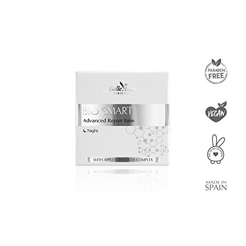 Belle Azul Crema de noche regeneradora Bio Smart - Cuidado Antiarrugas y Antiedad - Hidratante y reparadora - Celulas Madre de Manzana - Libre de Parabenos y Ftalatos - Hecho en España / 50 ml