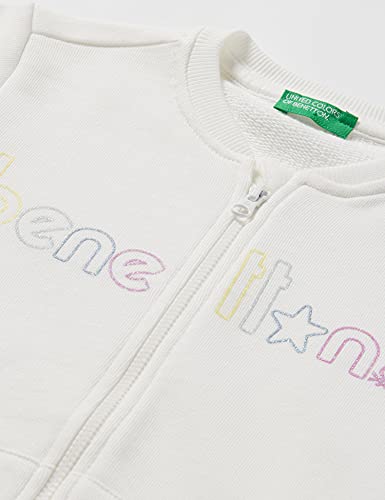 Benetton Giacca M/L 3J70C5978 Suéter cárdigan, Bianco 074, 3 años para Niñas