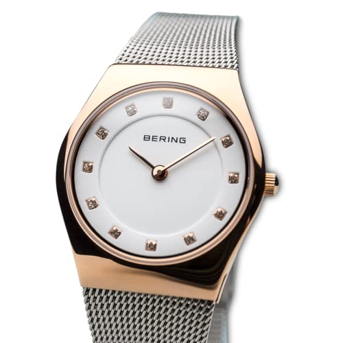 BERING Reloj Analógico Classic Collection para Mujer de Cuarzo con Correa en Acero Inoxidable y Cristal de Zafiro 11927-064