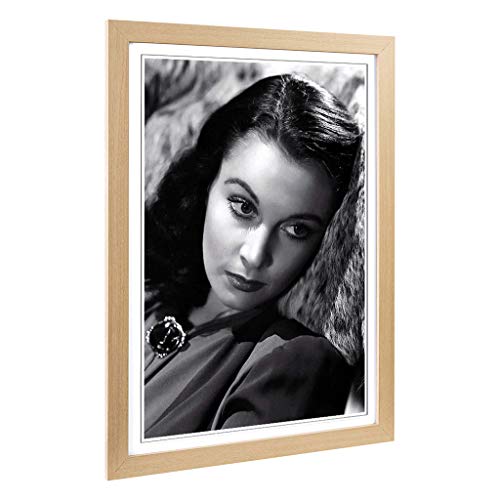 Big Box Art - Cuadro Enmarcado con diseño de Vivian Leigh | Cuadro Decorativo para Pared | Decoración del hogar para Cocina, salón, Comedor, salón, Dormitorio, Pasillo, Oficina, Roble, A2, 62 x 45 cm