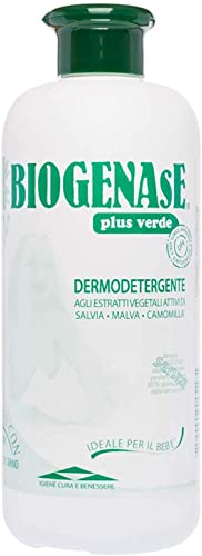 Biogenase Plus Verde - Gel de Ducha para Pieles Sensibles - Gel Dermoprotector Sin Parabenos - Apto para la Higiene Intima de Mujeres y Hombres y para la Higiene Diaria de bebés y Ancianos - 500 ml