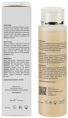 Bioluma Baba de Caracol Tónico Facial Hidratante Calmante Sin Alcohol Piel Grasa Mixta Seca Sensible con ácido Hialurónico Caléndula Tonificante Sin Aclarar los Poros Hombre Mujer 150ml