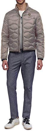 Blauer USA - Chaqueta - para hombre 930rg Grigio Perla Int. Rosso XXL