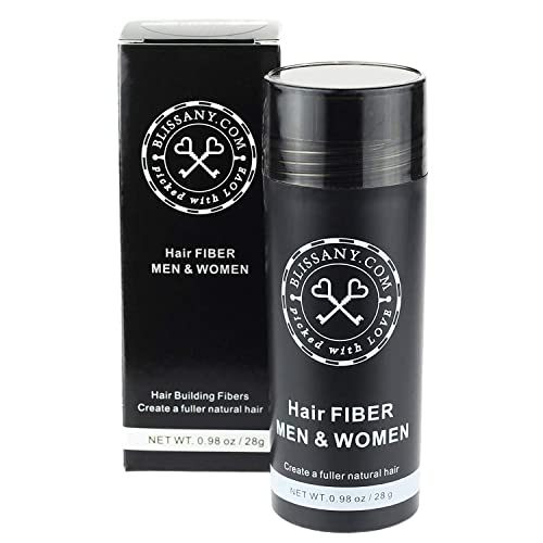 BLISSANY Fibras capilares - Engrosamiento del cabello - Cabello desparramado - Polvo capilar - Fibras capilares para hombres y mujeres - Pelo grueso inmediatamente atrás, 28g (marrón oscuro)