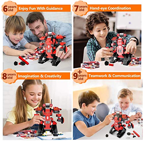 Bloques de Construcción RC Robot, Control Remoto STEM Robot Toy Kit de Robótica de Educativo DIY Robots Electrónicos Inteligentes RC Recargables Regalo Significativo para Niños Niñas ( 392 Piezas)