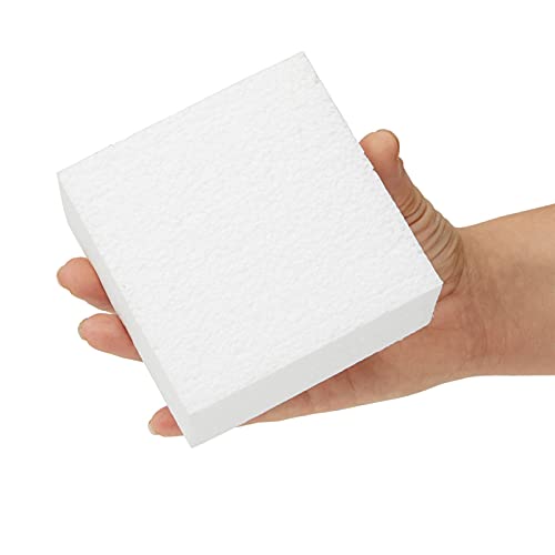 Bloques de espuma para manualidades (12 unidades) - Ladrillos cuadrados de Poliestireno para artes y manualidades - Color blanco - 10,2 cm x 10,2 cm x 5,1 cm cada uno