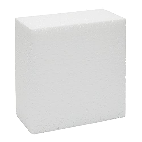 Bloques de espuma para manualidades (12 unidades) - Ladrillos cuadrados de Poliestireno para artes y manualidades - Color blanco - 10,2 cm x 10,2 cm x 5,1 cm cada uno