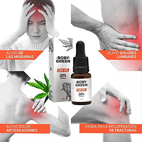 Bobygreen CBD Oil - Aceite CBD 10% Formula Potenciada - Aceite de CBD Gotas Enriquecidas 10% CBD Productos 100% organicos 0% THC | 10 ml