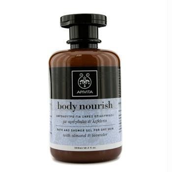 Body nourish Bath and Gel de Ducha with Almond & lanvender (for Dry Skin) 300 ml/10.2oz by APIVITA (English manual)