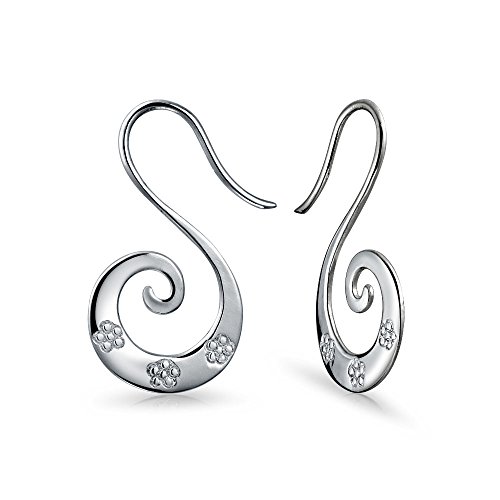 Boho Geométrica De Alambre En Espiral Espiral Flor Tribal Hoop Pendiente Enhebrador Para La Mujer Adolescente 925