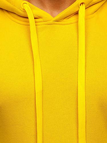 BOLF Hombre Sudadera Cerrada con Capucha Pulóver de algodón Blusa Hoodie Jersey Estilo Deportivo 2009-69 Amarillo M [1A1]