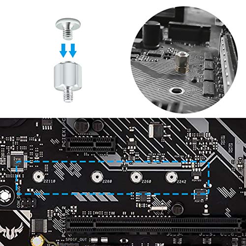 Boloest Kit de tornillos para placa base M.2 y tornillo M.2, juego de tornillos de montaje SSD M.2 para placa base ASUS (con destornillador y cepillo de limpieza)