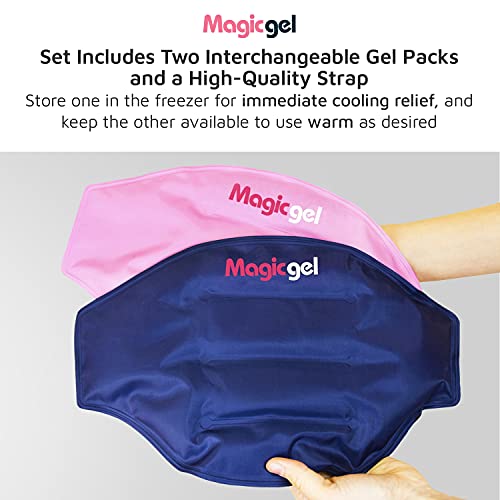 Bolsa de gel frío calor para dolor de espalda y lumbar. Faja congelador o microondas para lesiones y alivio dolores (espalda, lumbares inferiores, nervio ciático y más), de Magic Gel (2 packs)