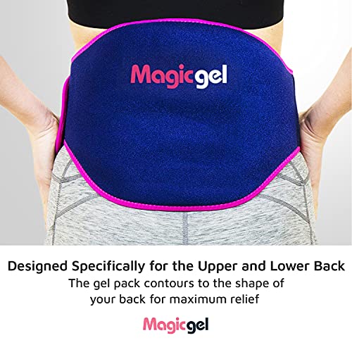 Bolsa de gel frío calor para dolor de espalda y lumbar. Faja congelador o microondas para lesiones y alivio dolores (espalda, lumbares inferiores, nervio ciático y más), de Magic Gel (2 packs)