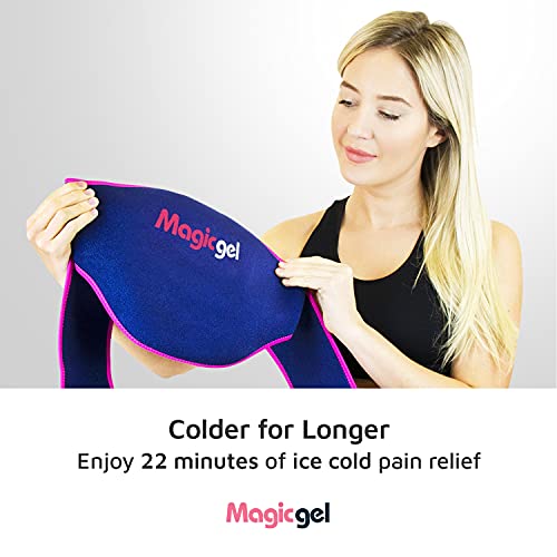 Bolsa de gel frío calor para dolor de espalda y lumbar. Faja congelador o microondas para lesiones y alivio dolores (espalda, lumbares inferiores, nervio ciático y más), de Magic Gel (2 packs)