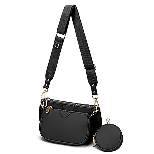 Bolso Bandolera Multiusos para Mujer, YALUXE Bolso de Cuero Sintético Multi Bolso Doble 5 en 1 Bolsos con Cremallera con Monedero Moda