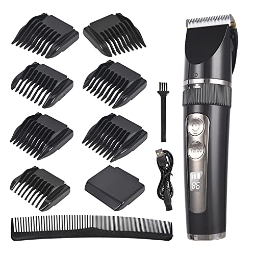 Bomstar Cortapelos Profesional Hombre Máquina de Cortar Pelo Cortador de Pelo Recargable,Barbero Electrico,Recortador de Barba Inalámbrico Y Precisión Afeitadora Corporal para Narizy Orejas Negro