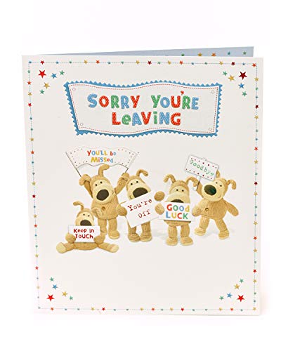 Boofle Sorry You're Leaving Card - Tarjeta de buena suerte, extra grande, ideal para enviar desde el grupo, 794736