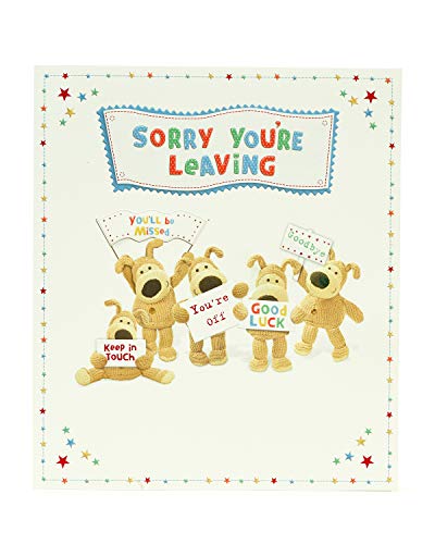 Boofle Sorry You're Leaving Card - Tarjeta de buena suerte, extra grande, ideal para enviar desde el grupo, 794736