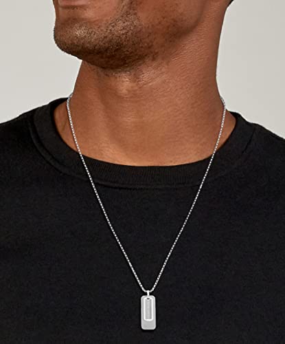 BOSS Collar de Hombre Acero Inoxidable Sin Piedras Preciosas, Plateado, One Size