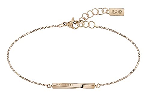 BOSS Pulsera De Mujer Acero Inoxidable Sin Piedras Preciosas, Carnation Gold, One Size