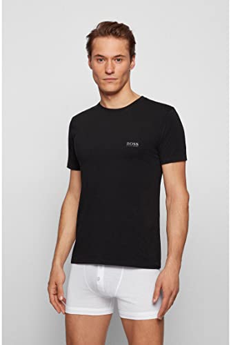 BOSS T-Shirt RN 2p Co/el Camiseta, Negro (Black 001), S (Pack de 2) para Hombre