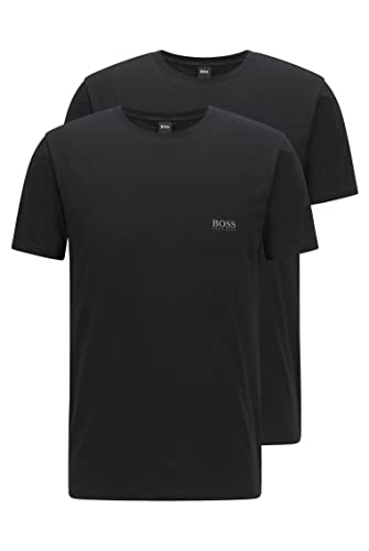 BOSS T-Shirt RN 2p Co/el Camiseta, Negro (Black 001), S (Pack de 2) para Hombre