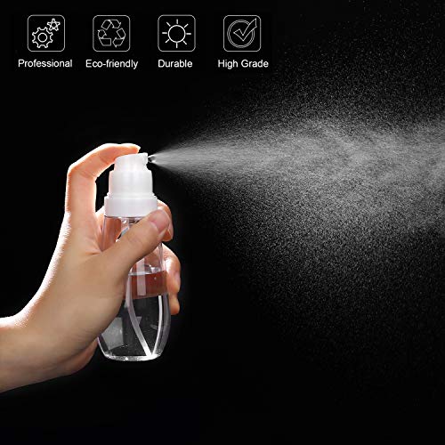 Bote Spray Botella de Aerosol Vacío Plástico Transparente Niebla Fina Atomizador de Viaje Recargable Conjunto de Botellas Maquillaje Vacio de Agua Claro Contenedor (30ml/60ml/100ml)