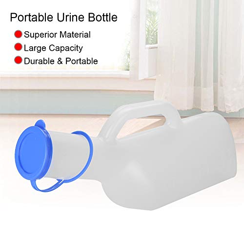 Botella de orina, portátil reutilizable alta capacidad regla macho orinal, botella contenedor de orina para hombre, niños, movilidad de los ancianos, después de la cirugía, 1000ml