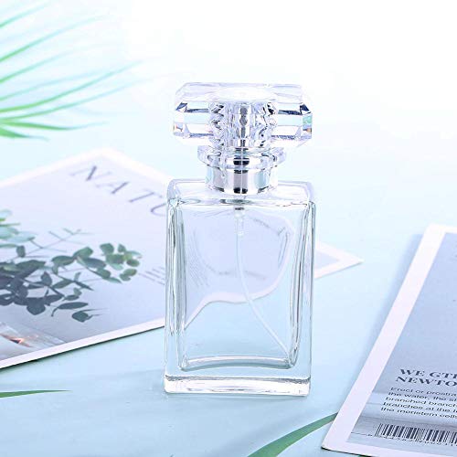 Botella de perfume vacía portátil de 30 ml Contenedor de olores duradero transparente para contener perfume o cosmético (transparente)