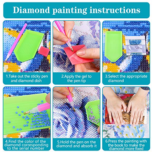 BOUNDAIR DIY 5D Diamante Pintura Kits, Punto de Cruz Diamante Diamond Painting Completo Bordado Punto de Cruz Diamante Craft Decoración de la pared del Hogar- Flor en Forma de Corazón (30 x 40 cm)