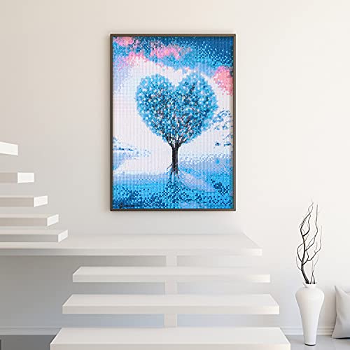 BOUNDAIR DIY 5D Diamante Pintura Kits, Punto de Cruz Diamante Diamond Painting Completo Bordado Punto de Cruz Diamante Craft Decoración de la pared del Hogar- Flor en Forma de Corazón (30 x 40 cm)