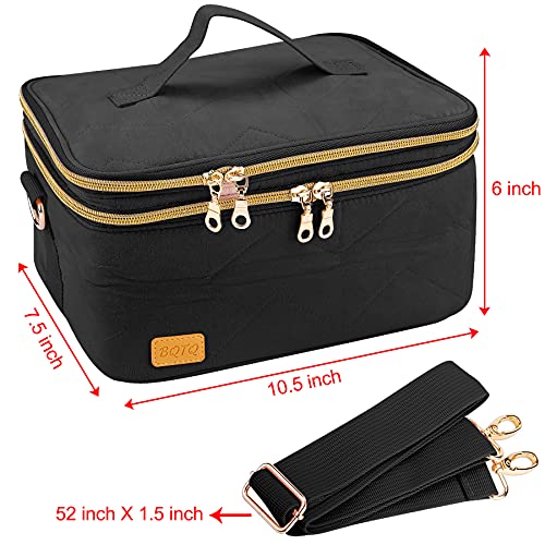 BQTQ Neceser Maquillaje Grande Bolsa de Maquillaje de Viaje Portátil Bolsa de Cosméticos para Mujer, Negro