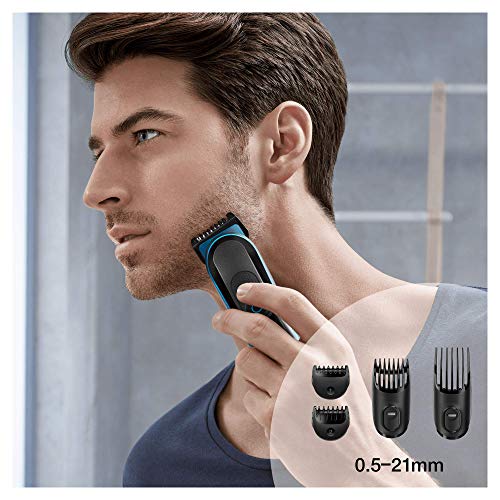 Braun MGK3080 - Set de afeitado multifunción 9 en 1, depiladora masculina, recortadora de barba, cortapelos profesional hombre, negro