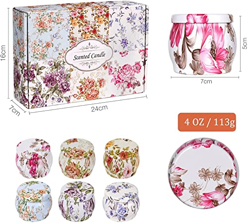 Buluri Velas aromaticas,Velas Perfumadas Juego,velas decorativas,Juego de 6*4oz Velas de Cera Soja Portátiles para Mujere,Regalos para Navidad, Día de Madre, San Valentín,Yoga y Decoración Hogar