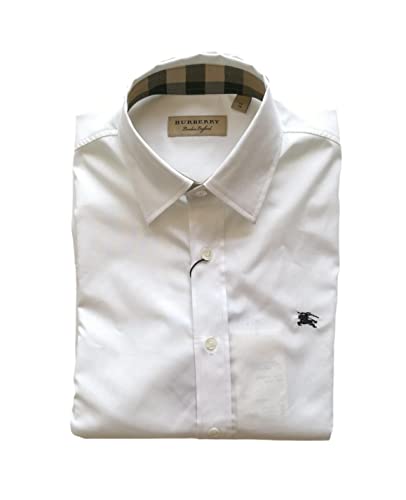 BURBERRY Camisa de manga larga de algodón para hombre 8036292 blanco, Color blanco., XS