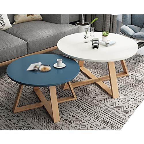 C-J-Xin Sólidas mesas de Madera End, Balcón Simples Mesa Redonda pequeña Sala de Estar Muebles Sofá Tablas Tablas del Hotel Apartamento Secundarios Mesas auxiliares (Color : White, Size : 70 * 45CM)