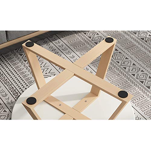 C-J-Xin Sólidas mesas de Madera End, Balcón Simples Mesa Redonda pequeña Sala de Estar Muebles Sofá Tablas Tablas del Hotel Apartamento Secundarios Mesas auxiliares (Color : White, Size : 70 * 45CM)