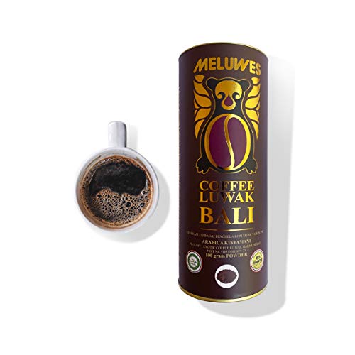 Café Kopi Luwak 100% Arábica . Café de Civeta de Bali. En Grano Tostado y Molido. El Mejor Café del Mundo (Molido 100gr)