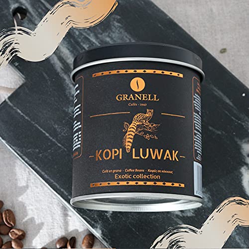 Cafés Granell Exotic Collection | Regalos Amantes Café - Pack Cafés Premium Regalo | Kopi Luwak, Jamaica Blue Mountain, Hawaii Kona - Café en Grano Natural - Regalo Cafe Gourmet, 3x100 gr