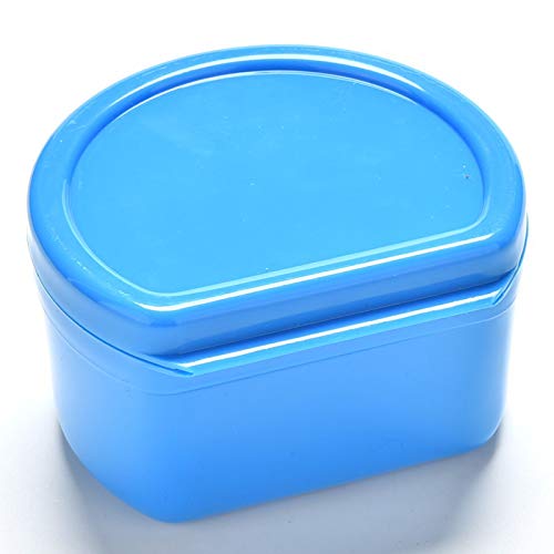 Caja de Dentadura Almacenamiento Caja de Baños para Dentadura Caja de Dentadura Caja de Dentadura Protector Bucal Cajas para Retenedores Dental con Cesta de Enjuague 2 Piezas (Verde y azul)