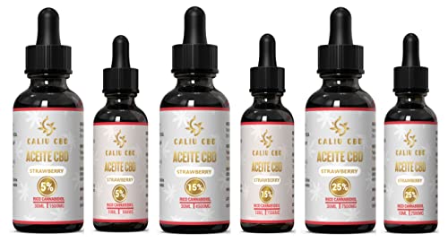 Caliu cbd - Aceite CBD 15% -Con extracto de Fresa -Bio Hemp oíl Premium enriquecido con CBD Puro –Orgánico ecológico -Hecho en UE -0% THC –10Ml 400 Gotas -Aceite de Semillas Cáñamo rico en Cannabidiol