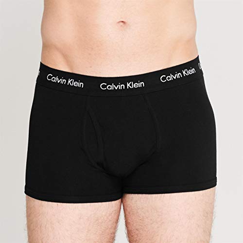 Calvin Klein - 2 calzoncillos tipo bóxer, ajuste cómodo, ropa interior blanco Black/black Medium