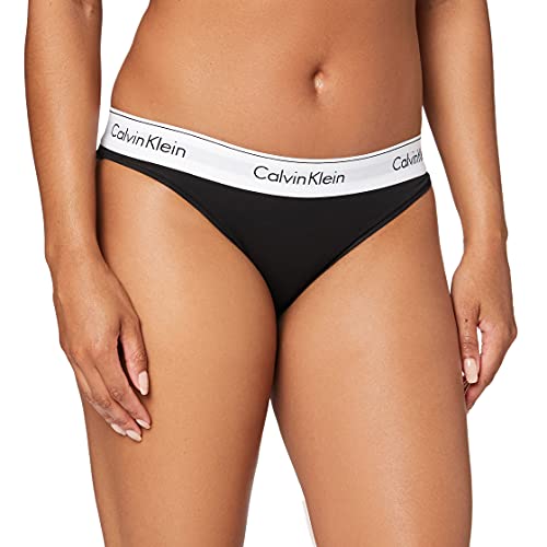 Calvin Klein Bikini Brief-Modern Cotton, Black 001, M para Mujer