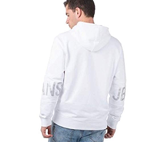 Calvin Klein Blocking Logo Hoodie Suéter, Bright White, XS para Hombre