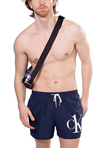 Calvin Klein - Boxer de playa para hombre corto CK One. turquesa M